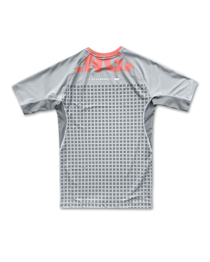 Rash Guard de manga curta Grid Tech (cinza)